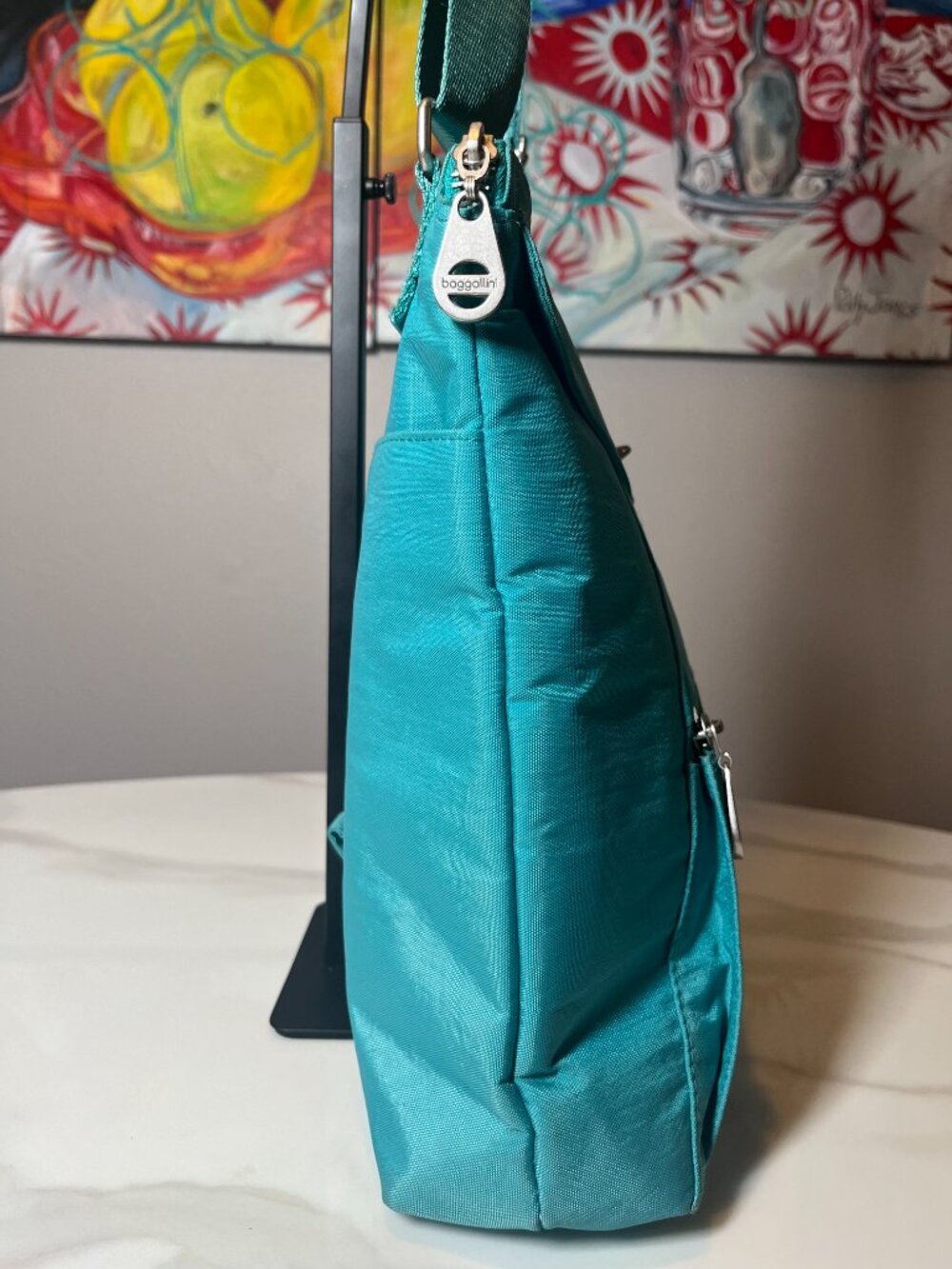 Baggallini Teal Nylon Convertible Shoulder Crossbody Bag - Picture 6 of 13